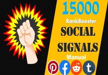 15000+ most social signals From best top 4 social media sites
