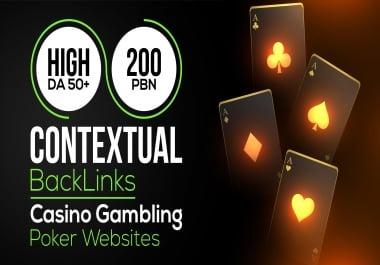 Rank1 Your webiste Casino Poker Gambling with 800+200 Contextual Backlinks