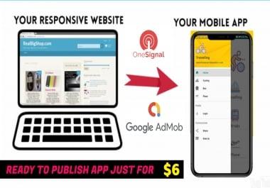 Website to Android App With Side Menu & Push Notification