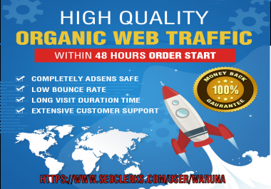 keyword targeted Organic web traffic with 2-3 minute visit Duration time