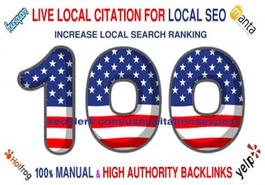 I will Do Manually TOP 100 Live USA Local Citation/Listing for Local SEO. Satisfaction Guaranteed