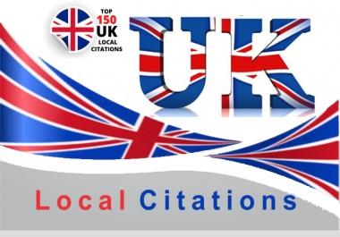 I will create Manually Best 150 Live UK Local Citations/Listings. Satisfaction Guaranteed