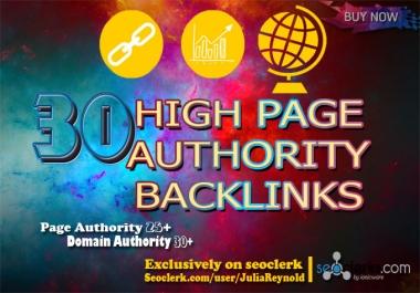 30 high page authority back-links on high Domain Authority