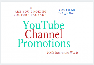 I will Give You YouTube Chanel Promotions