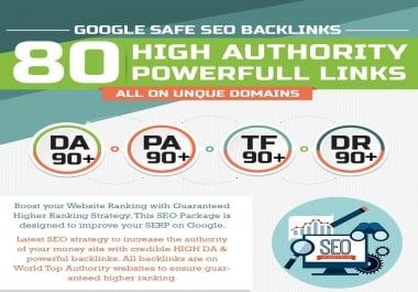Safe SEO - MANUALLY 80 UNIQUE SEO BackIinks on DA 90+ sites Plus Edu Links