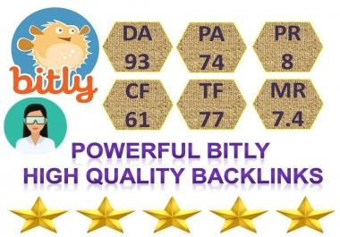 Supper Powerful Bitly 100 Share Backlinks High Quality DA, 93 PA, 74 Backlinks