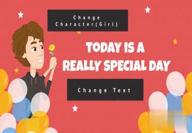 I will make animated happy birthday or anniversary video