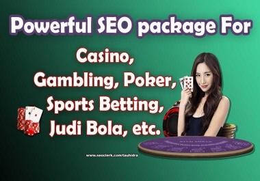 Powerful SEO package for Casino,  Gambling,  Poker,  etc.
