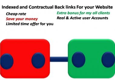 Get 105 High Quality Indexed and Contractual Back links For your Website