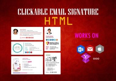 create clickable HTML email signature for iphone,  outlook and gmail