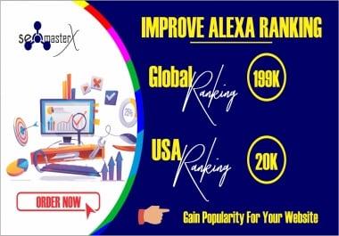 Improve ALEXA RANKING - Boost up your website RANKING with Instant Result