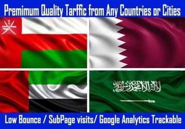 UAE,  Qatar,  oman,  Saudi Website Traffic with Low Bounce and Good session
