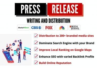 I will Do Press Release Distribution to 200 plus WebSites