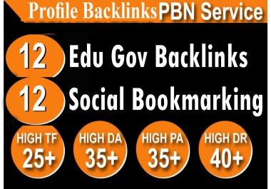 Create 12 Unique edu gov High Quality Backlinks