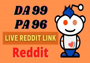 SUPERSTRONG DA 99 PA 95 High Quality Backlinks From Reddit