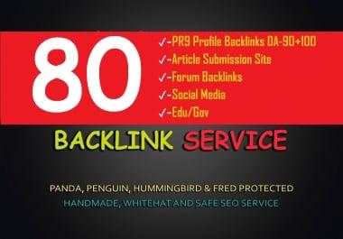 5 Step 80 SEO Backlinks Biggest PR9/EDU/Social Media/Article Submission Create For Google 1st Rank