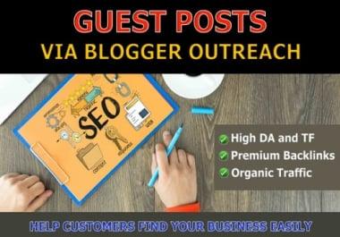 Write and Publish 5 Guest Posts on 5 Different Dofollow HQ DA50 PA60 Blogs