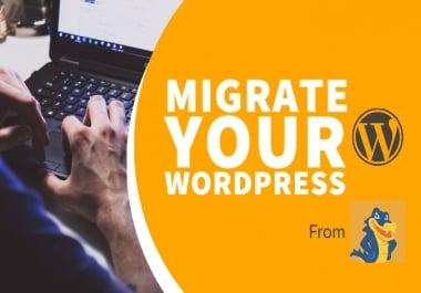 migrate your wordpress website from hostgator to any cloud server
