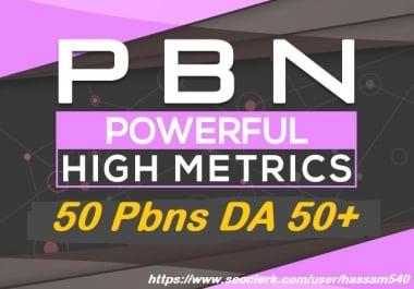 I will do 50 PBns All 50 to 70plus DA homepage pbn links