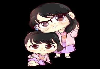 I'm a graphic designer but my job is illustration. I can make anime or chibi logo