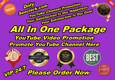 All in one Natural Organic YouTube Promotion Marketing Deal
