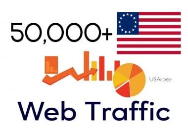 50,000+ Web Traffic To Your Website,  Real Human USA Traffic
