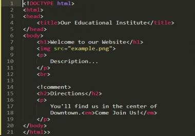 html and css work for your company
