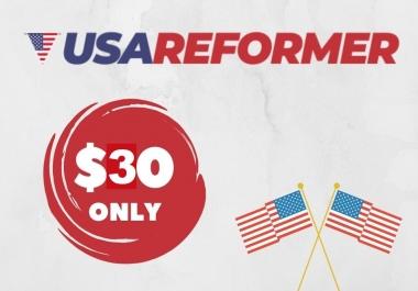 guest post on USA reformer google news site usareformer. com DA 53