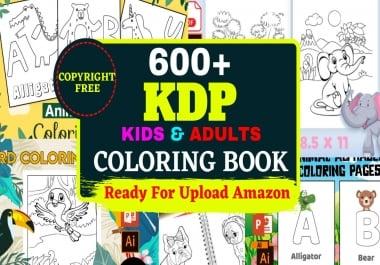 copyright free 600 complete KDP coloring book