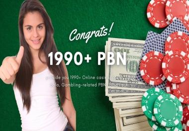New 1990 Poker,  Casino,  Betting PBN Mix High Quality SEO Ranking Backlinks