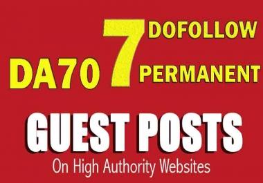 Publish 7 Guest post service on DA70 Real Blog site