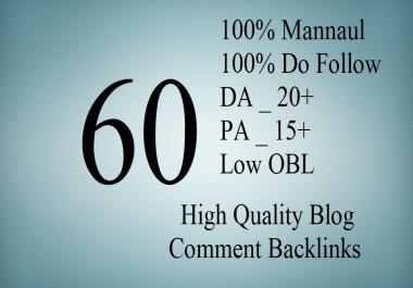 provide 60 dofollow blog comment baclinks
