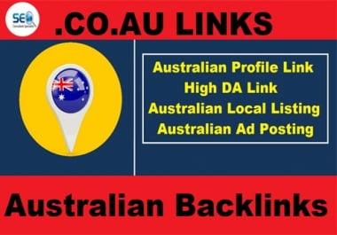 I will provide Australia com au domain links,  backlinks,  local off page SEO