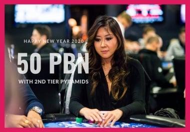 888 Poker/Casino/Gambling PBN Pyramids Backlinks with 2nd tier support backlink