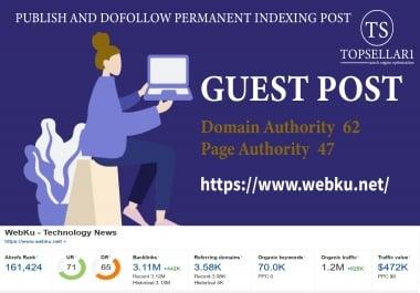 Publish Guest post on webku. net blog Da 61 Dr 72 Permanent Dofollow Backlink