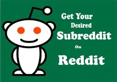 Get Your Desired Subreddit on Reddit