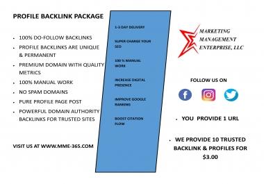 10+Trusted Profiles Backlinks to RANK YOUR WEBSITE