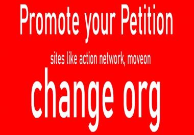 Change org petition promotions or signatures 100