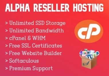 Alpha Reseller Hosting - Unlimited Accounts,  SSD Storage & Bandwidth with Many Features