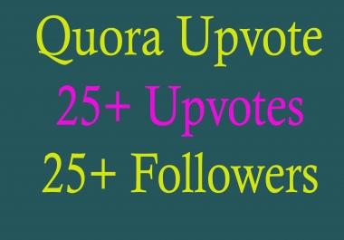 25+ Quora upvotes and follow for you