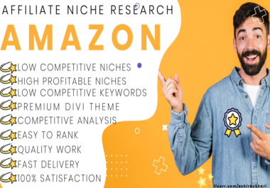 I will do 5 amazon niche and keyword research for affiliate marketing