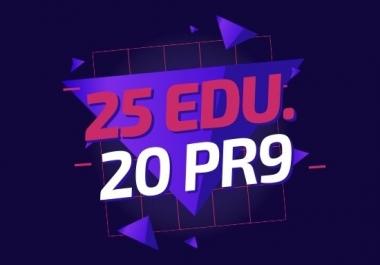 Do High Quality 25 Edu and 20 Pr9 SEO Authority Backlinks Service