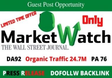 publish a guest post on MarketWatch da92 with dofolow backlinks.