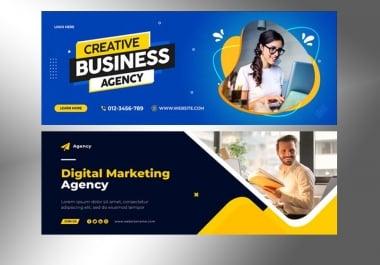 I will create a facebook cover banner design,  youtube,  linkedin,  twitter