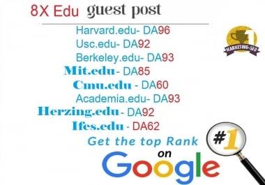 Write and Publish 8X EDU Guest Posts DA 60-90+ with High-Authority Backlinks