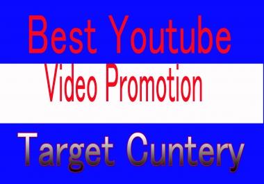 Target country USA,  CANADA, Italy, australia YouTube video promotion all
