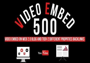 Embed Your Youtube Video in 500 High Quality Web 2.0 Sites and Differen platform Backlinks