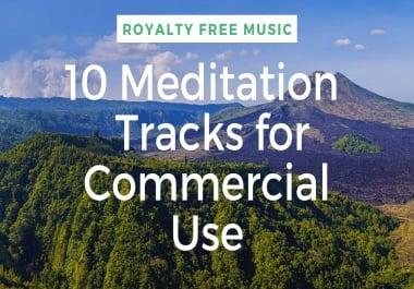 provide 10 meditation music for commercial use