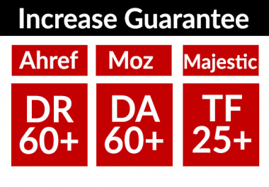I will increase domain rating DR ahrefs domain authority da tf