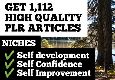 I will send you over 1000 PLR Articles on self development, self confidence, self improvement niches